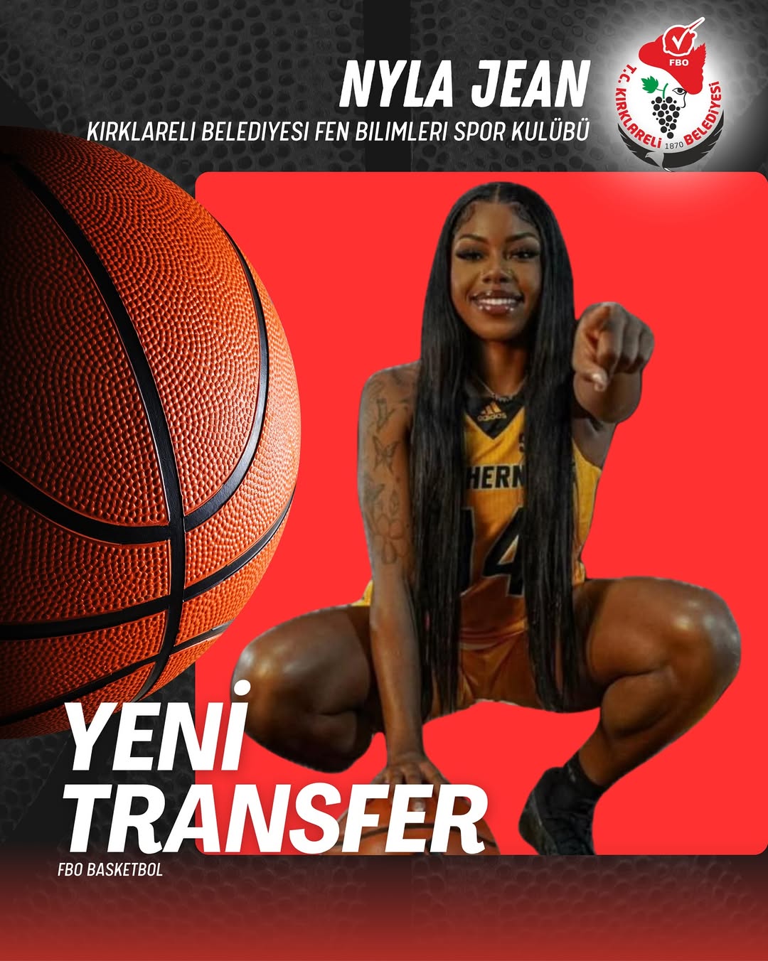 🏀 Yeni Transferimiz Nyla Jean 🏀Kırklareli Belediyesi Fen Bilimleri Okulları Spor Kulübü Olara