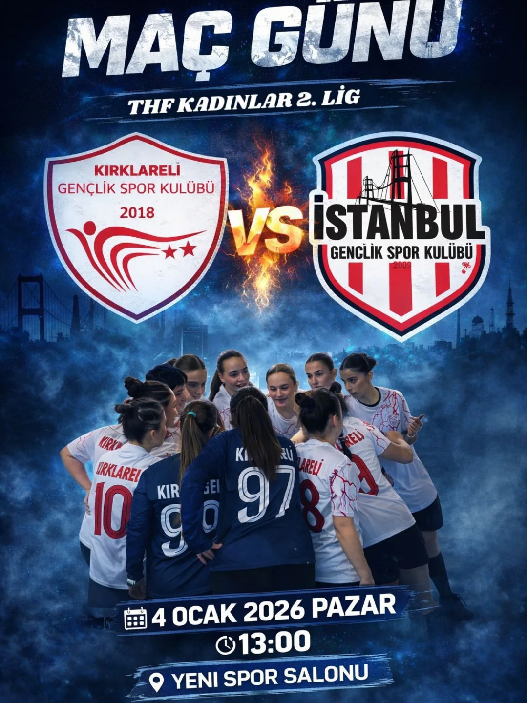 🤾 Maç Günü!Thf Kadınlar 2. Ligkırklareli Gençlik Spor Kulübü 🆚 İstanbul Gençlik Spor Kulübü🔥
