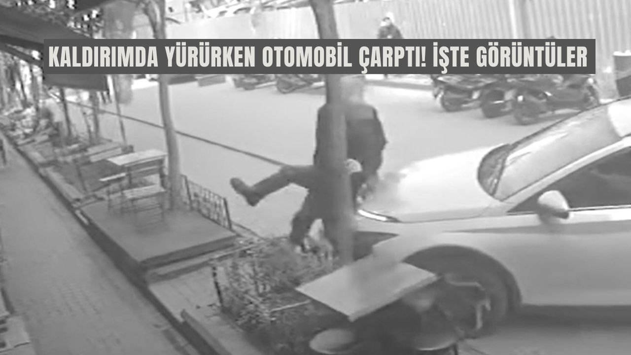 Kaldırımda Yürürken Otomobil Çarptı! İşte Görüntüler