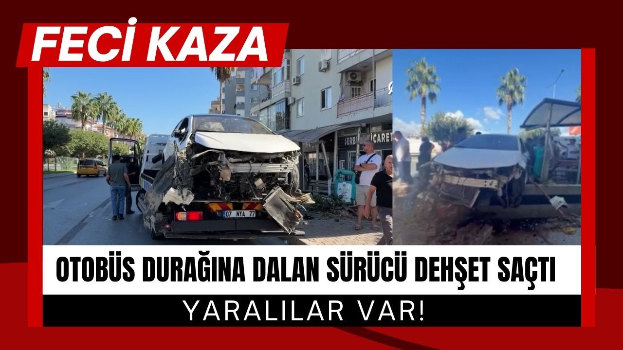OTOBÜS DURAĞINA DALAN SÜRÜCÜ DEHŞET SAÇTI; Yaralılar Var!