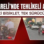 Kırklareli’nde Tehlikeli Anlar! 2 Bisiklet Tek Sürücü