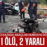 FECİ KAZADA ARAÇLAR HURDAYA DÖNDÜ; 1 Ölü, 2 Yaralı