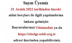 Oda Üyelerine Borçları Taksitlendirme İmkanı 