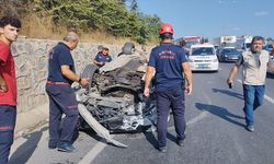 Kontrolden Çıkan Otomobil Devrildi