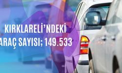 Kırklareli’ndeki Araç Sayısı; 149.533