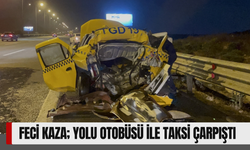 Feci Kaza; Yolcu Otobüsü İle Taksi Çarpıştı