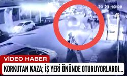 Korkutan Kaza; İş Yeri Önünde Oturuyorlardı…