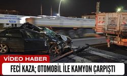 Feci Kaza; Otomobil İle Kamyon Çarpıştı