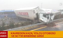 Kahreden Kaza; Yolcu Otobüsü ve 2 Tır Birbirine Girdi