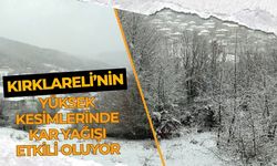 Kırklareli’nin Yüksek Kesimlerinde Kar Yağışı Etkili Oluyor