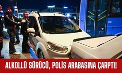 Alkollü Sürücü, Polis Arabasına Çarptı!