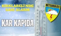 KIRKLARELİ’NDE SARI ALARM, Kar Kapıda