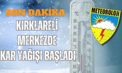 SON DAKİKA; Kırklareli Merkezde Kar Yağışı Başladı
