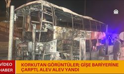 Korkutan Görüntüler; Gişe Bariyerine Çarptı, Alev Alev Yandı