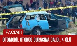 FACİA; Otomobil Otobüs Durağına Daldı, 4 Ölü