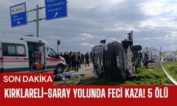 SON DAKİKA; Kırklareli-Saray Yolunda Feci Kaza, 5 Ölü