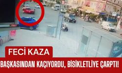 ŞOK; Başkasından Kaçıyordu, Bisikletliye Çarptı!