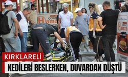 KIRKLARELİ; Kedileri Beslerken, Duvardan Düştü