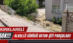 Kırklareli; Alkollü Sürücü Beton Çiti Parçaladı