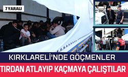 İŞTE GÖRÜNTÜLER; Kırklareli’nde Göçmenler Tırdan Atlayıp Kaçmaya Çalıştılar