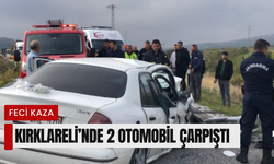 Feci Kaza; Kırklareli’nde 2 Otomobil Çarpıştı