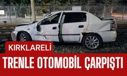 KIRKLARELİ; Trenle Otomobil Çarpıştı