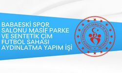 BABAESKİ SPOR SALONU MASİF PARKE VE SENTETİK ÇİM FUTBOL SAHASI AYDINLATMA YAPIM İŞİ