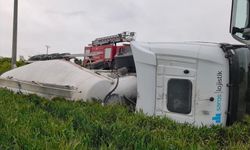Edirne’de Korkutan Kaza; Beton Mikseri Devrildi