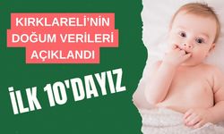 KIRKLARELİ’NİN DOĞUM VERİLERİ AÇIKLANDI; İlk 10’dayız!