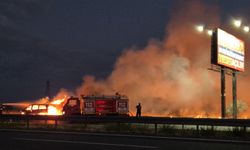 ÇORLU; Otoban Bir Anda Alevler İçinde Kaldı