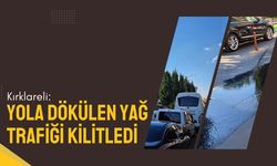 Kırklareli: Yola Dökülen Yağ Trafiği Kilitledi