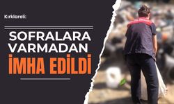 Kırklareli: Sofralara Varmadan İmha Edildi