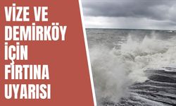 Vize Ve Demirköy İçin Fırtına Uyarısı