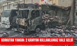 Korkutan Yangın; 2 Kamyon Kullanılamaz Hale Geldi