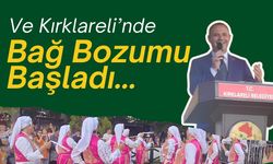 Ve Kırklareli’nde Bağ Bozumu Başladı…