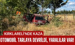 KIRKLARELİ’NDE KAZA; Otomobil Tarlaya Devrildi, Yaralılar Var!