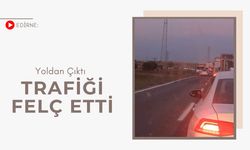 Edirne: Yoldan Çıktı, Trafiği Felç Etti