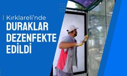 Kırklareli’nde Duraklar Dezenfekte Edildi