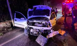 Kırklareli’nde Kaza! Otomobil Direğe Çarptı