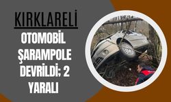 Kırklareli’nde Otomobil Şarampole Devrildi; 2 Yaralı