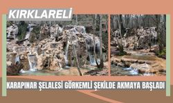 Kırklareli; Karapınar Şelalesi Görkemli Şekilde Akmaya Başladı