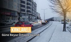 Kırklareli Güne Beyaz Örtüyle Uyandı