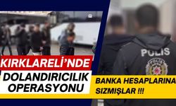 KIRKLARELİ’NDE DOLANDIRICILIK OPERASYONU; Banka Hesaplarına Sızmışlar
