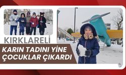 Kırklareli’nde Karın Tadını Yine Çocuklar Çıkardı