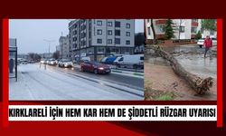 Kırklareli İçin Hem Kar Hem De Şiddetli Rüzgar Uyarısı