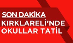 SON DAKİKA; Kırklareli’nde Okullar Tatil