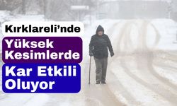 Kırklareli’nde Yüksek Kesimlerde Kar Etkili Oluyor