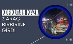 Korkutan Kaza; 3 Araç Birbirine Girdi