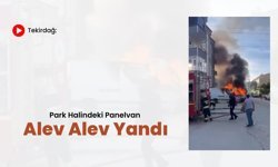 Tekirdağ: Park Halindeki Panelvan Alev Alev Yandı