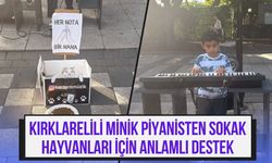 Kırklarelili Minik Piyanistten Sokak Hayvanları İçin Anlamlı Destek